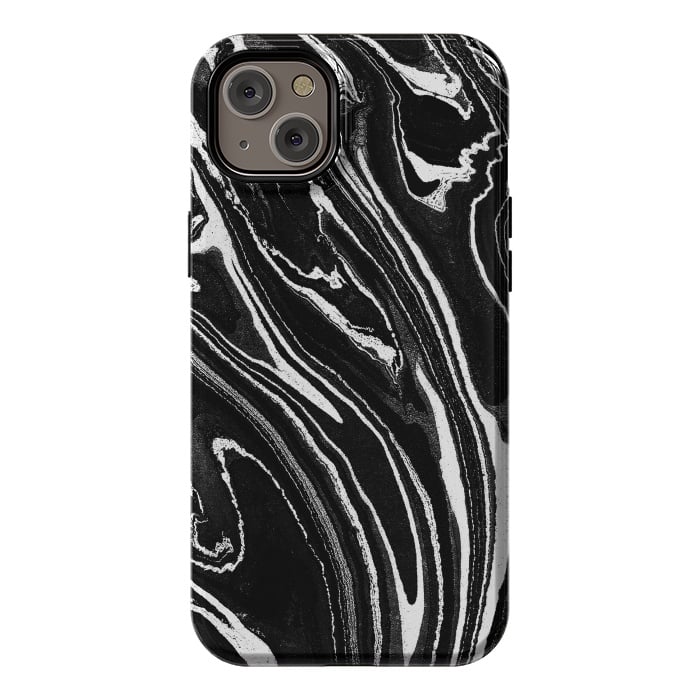 iPhone 14 Plus StrongFit Dark minimal marble stripes art by Oana 