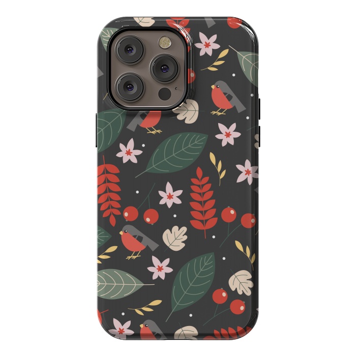 iPhone 14 Pro max StrongFit Cute Bullfinches in Christmas by ArtsCase