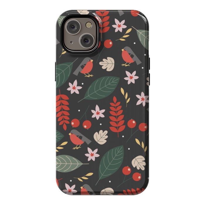 iPhone 14 Plus StrongFit Cute Bullfinches in Christmas by ArtsCase