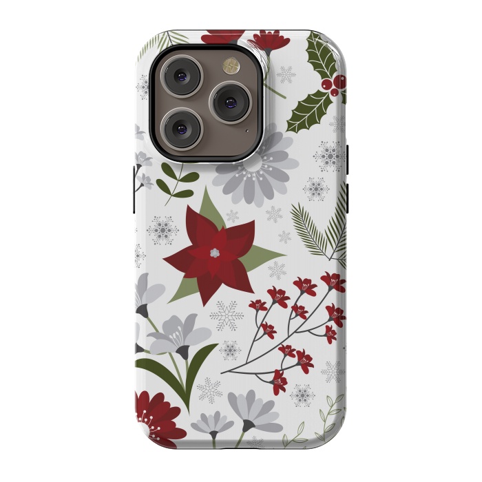 iPhone 14 Pro StrongFit Set of Flowers in Christmas and New Year by ArtsCase
