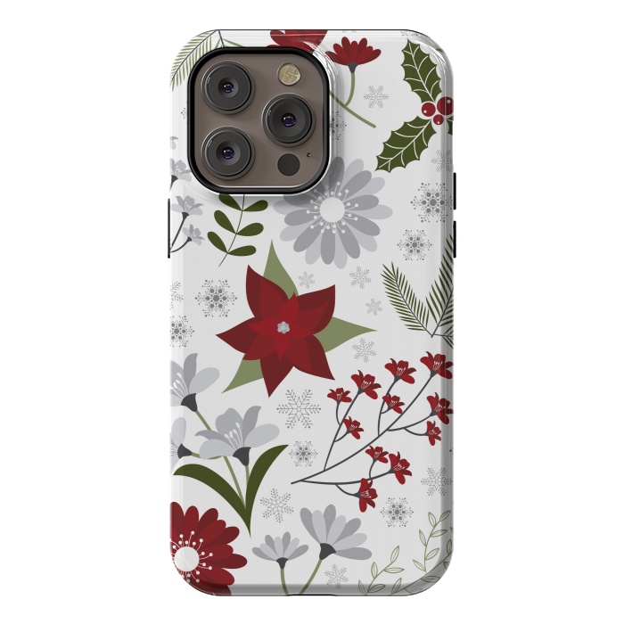 iPhone 14 Pro max StrongFit Set of Flowers in Christmas and New Year by ArtsCase