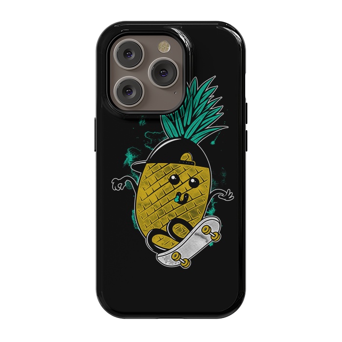 iPhone 14 Pro StrongFit Pineapple Skateboarding by Afif Quilimo