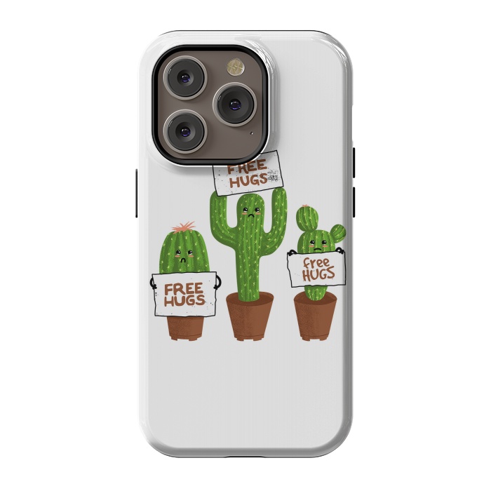 iPhone 14 Pro StrongFit Free Hugs Cactus by Afif Quilimo