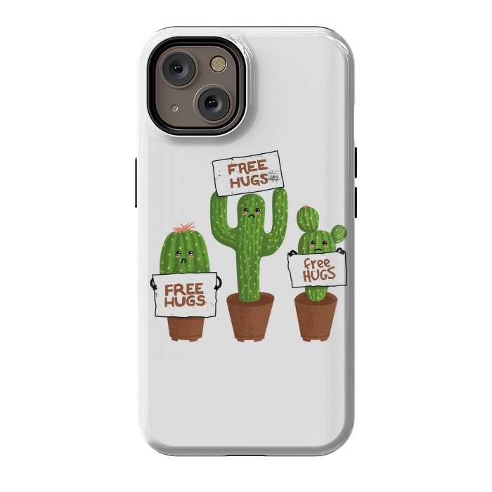 iPhone 14 StrongFit Free Hugs Cactus by Afif Quilimo