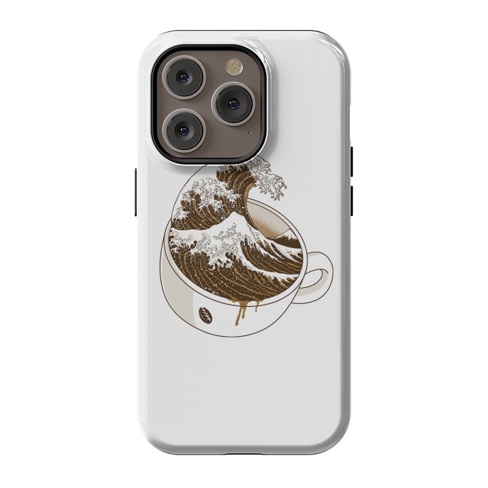 iPhone 14 Pro StrongFit The Great Wave off Coffee by Afif Quilimo