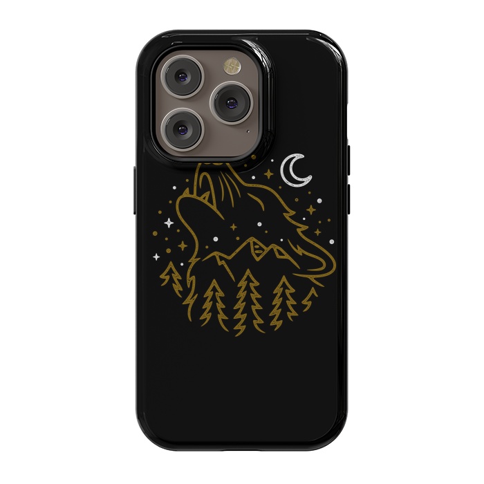 iPhone 14 Pro StrongFit Wolf Howling by Afif Quilimo
