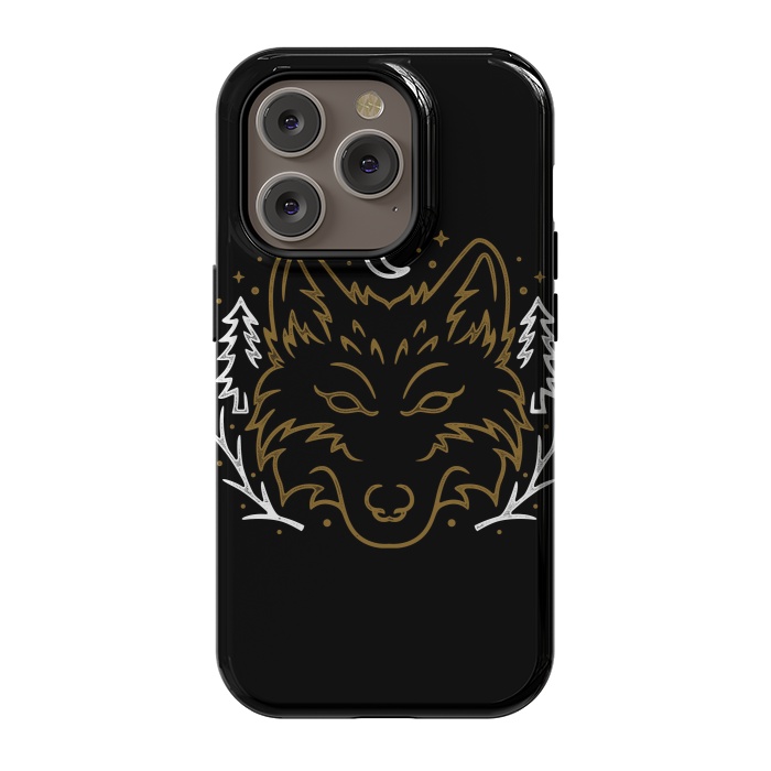 iPhone 14 Pro StrongFit Wolf Bench by Afif Quilimo