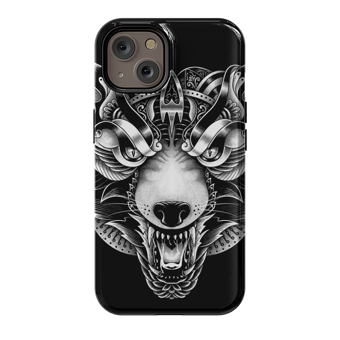 iPhone 14 StrongFit Angry Wolf Ornate by Afif Quilimo