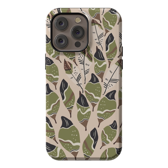 iPhone 14 Pro max StrongFit Feather bohemian green by Mmartabc