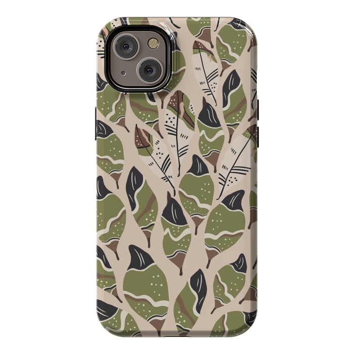 iPhone 14 Plus StrongFit Feather bohemian green by Mmartabc
