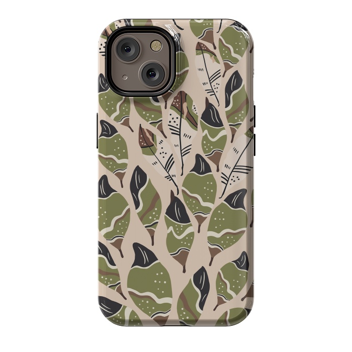 iPhone 14 StrongFit Feather bohemian green by Mmartabc