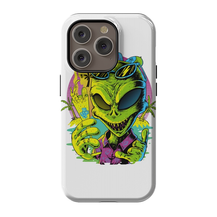 iPhone 14 Pro StrongFit Alien Summer Vibes (White) by Afif Quilimo
