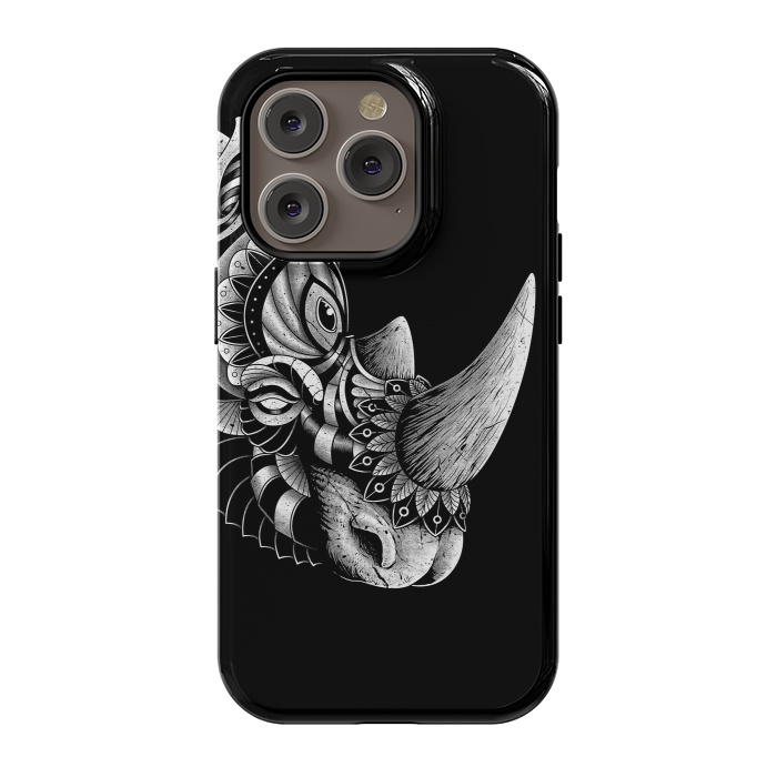 iPhone 14 Pro StrongFit Rhino Ornate (Black) by Afif Quilimo