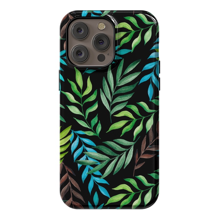 iPhone 14 Pro max StrongFit Tropical leaves by Julia Badeeva