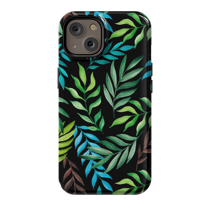 iPhone 14 StrongFit Tropical leaves by Julia Badeeva