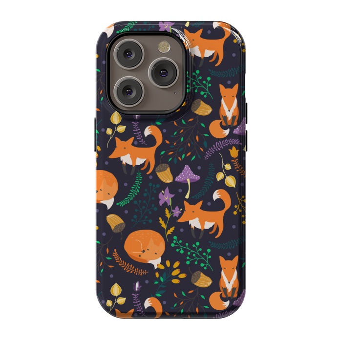 iPhone 14 Pro StrongFit Cute foxes by Julia Badeeva