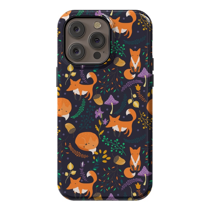 iPhone 14 Pro max StrongFit Cute foxes by Julia Badeeva