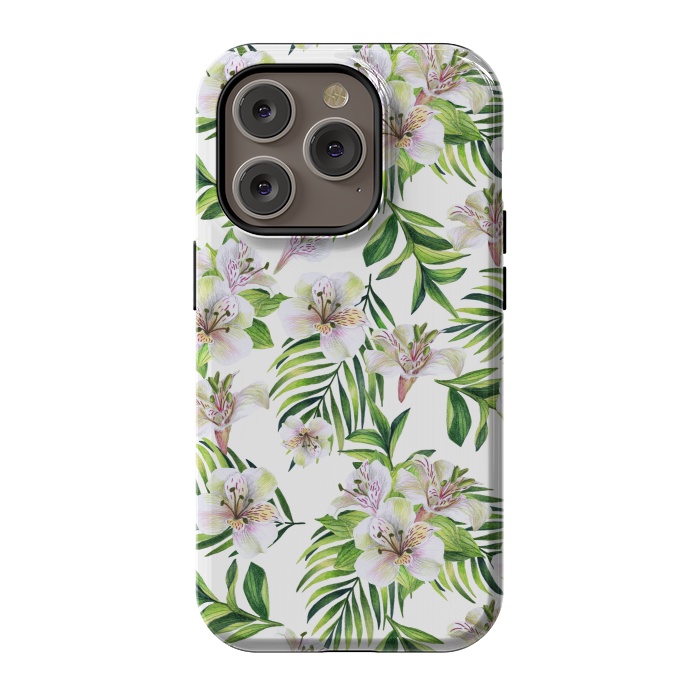 iPhone 14 Pro StrongFit White flowers by Julia Badeeva