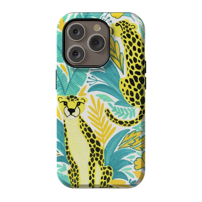 iPhone 14 Pro StrongFit Leopards. Gouache by Julia Badeeva