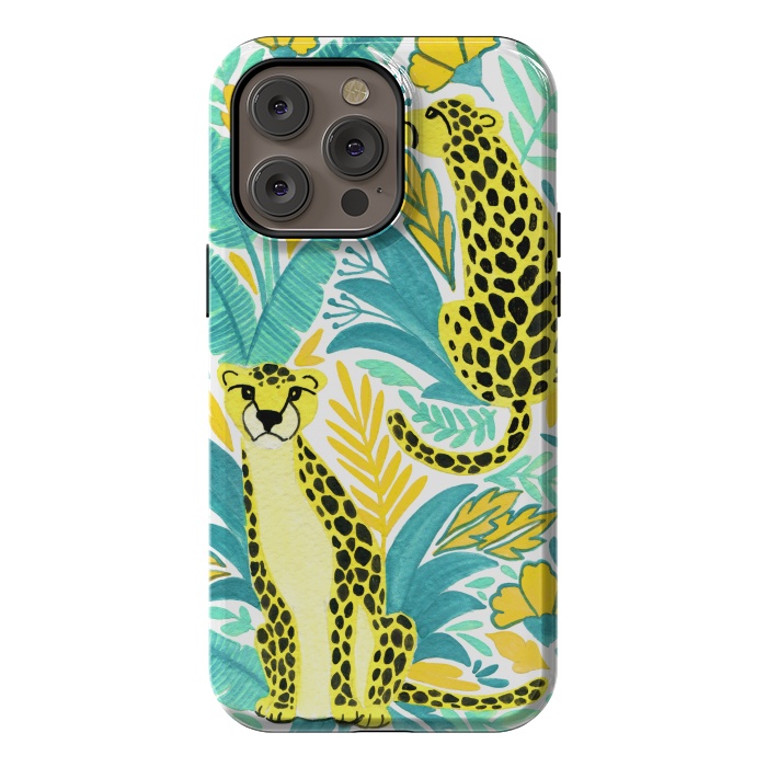 iPhone 14 Pro max StrongFit Leopards. Gouache by Julia Badeeva