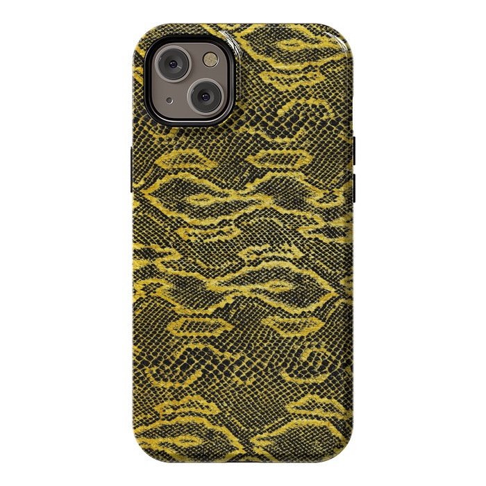 iPhone 14 Plus StrongFit Black and Gold Snake Skin I by Art Design Works
