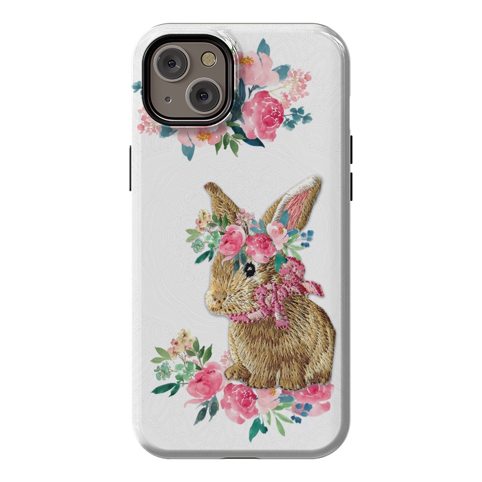 iPhone 14 Plus StrongFit Flower Friends Bunny Lace by Monika Strigel