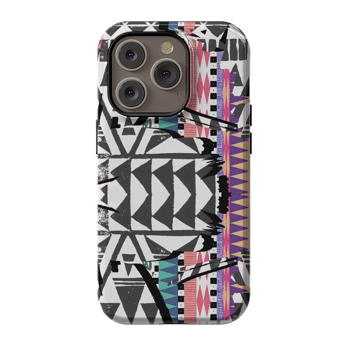 iPhone 14 Pro StrongFit Colourful African inspired ethnic print by Oana 