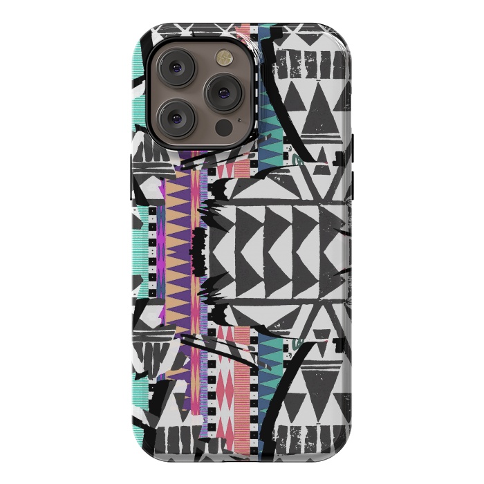 iPhone 14 Pro max StrongFit Colourful African inspired ethnic print by Oana 