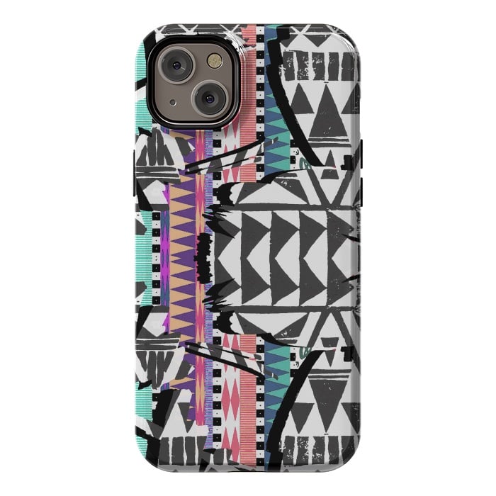iPhone 14 Plus StrongFit Colourful African inspired ethnic print by Oana 