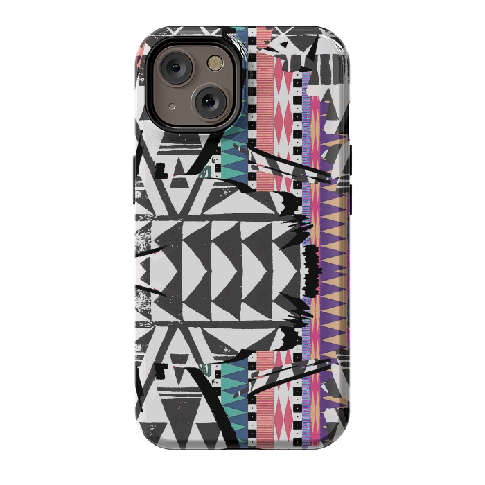 iPhone 14 StrongFit Colourful African inspired ethnic print by Oana 