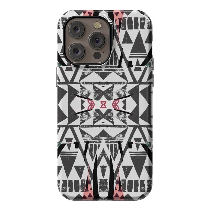 iPhone 14 Pro max StrongFit Ethnic tribal triangles by Oana 