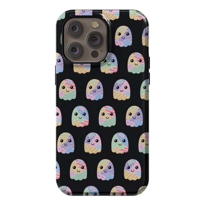 iPhone 14 Pro max StrongFit Patchwork ghost pattern by Laura Nagel
