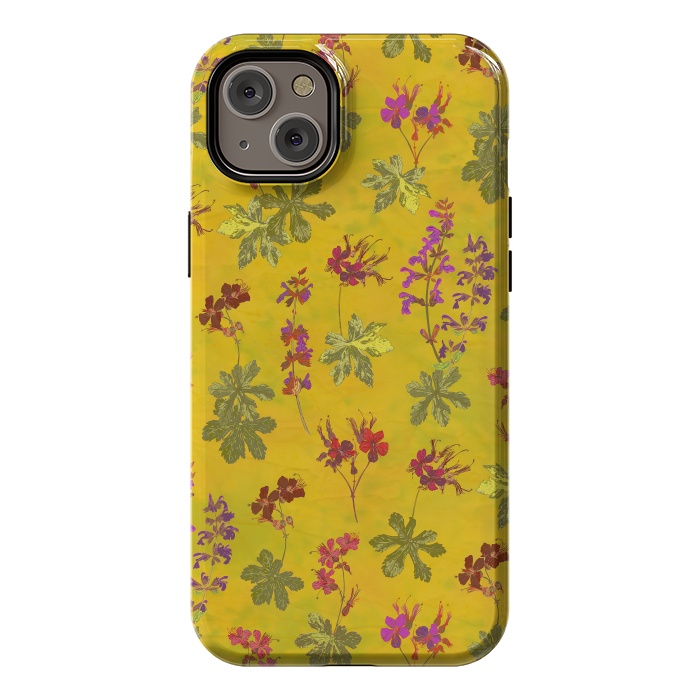 iPhone 14 Plus StrongFit Cottage Garden Floral Yellow by Lotti Brown