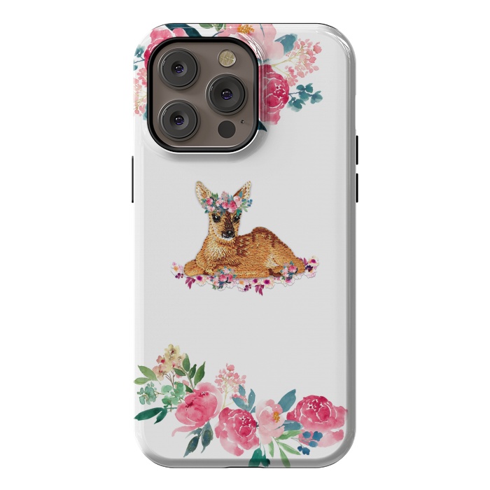 iPhone 14 Pro max StrongFit Flower Friends Fawn Basic by Monika Strigel