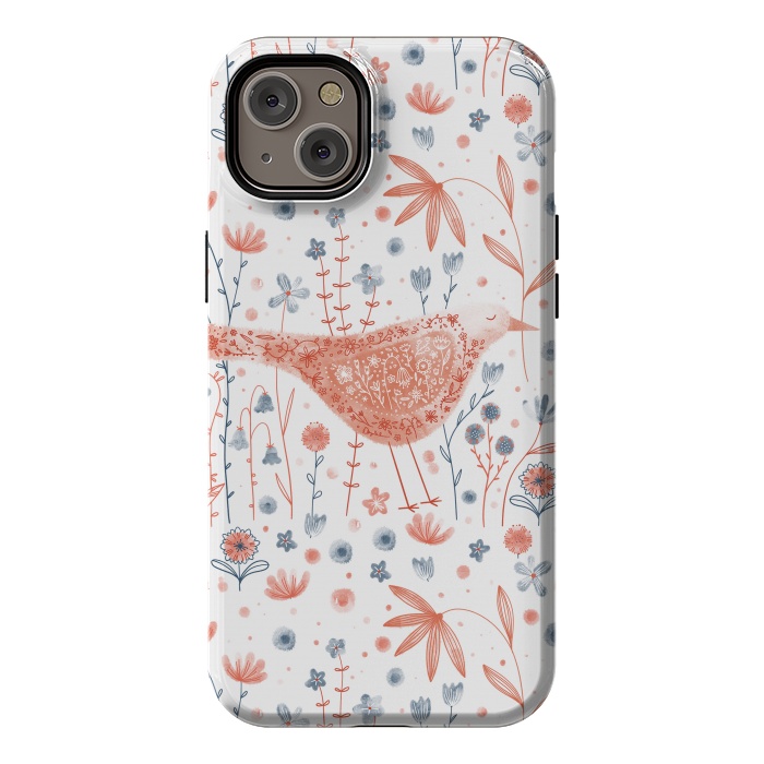 iPhone 14 Plus StrongFit Apricot Bird by Nic Squirrell