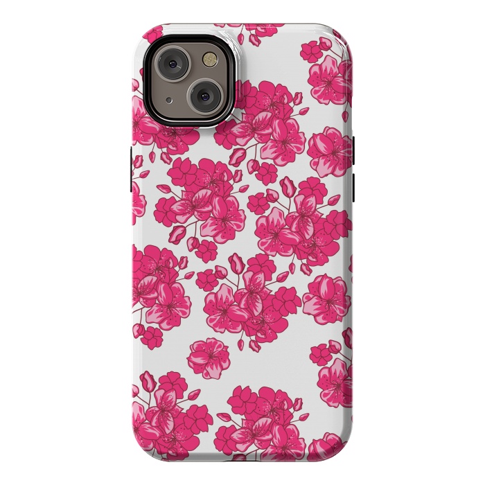iPhone 14 Plus StrongFit pink floral print 2 by MALLIKA