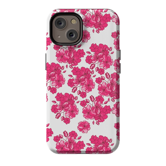 iPhone 14 StrongFit pink floral print 2 by MALLIKA