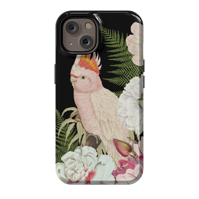 iPhone 14 StrongFit Vintage Cockatoo in Flower Jungle by  Utart