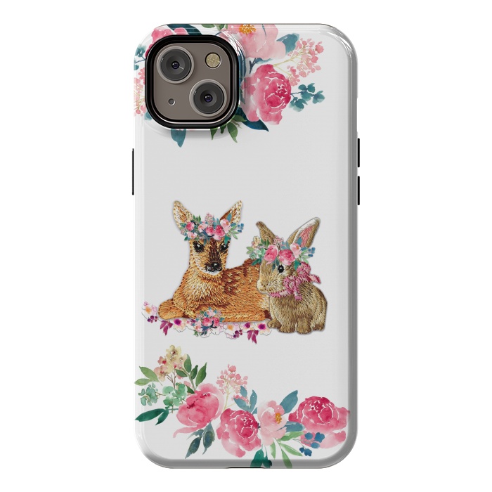 iPhone 14 Plus StrongFit Flower Friends Fawn Bunny Basic by Monika Strigel