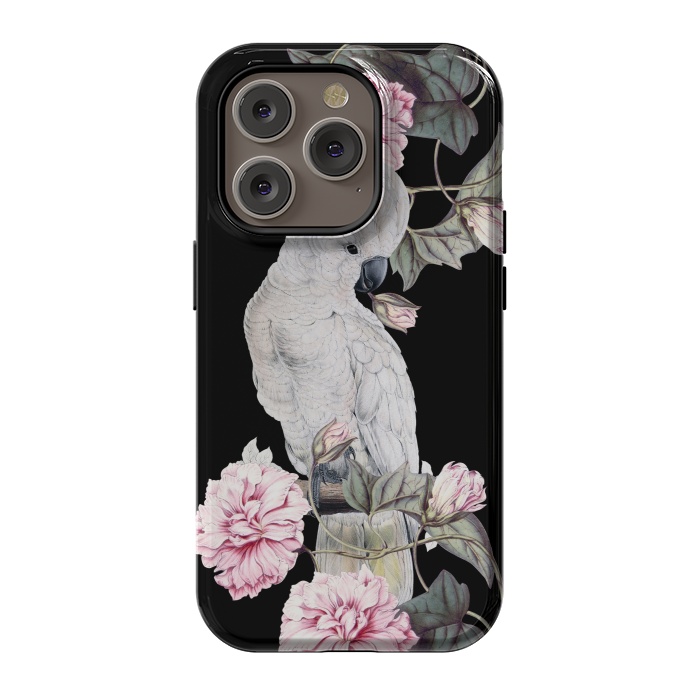iPhone 14 Pro StrongFit Nostalgic White Cockatoo With Pink Flowers by  Utart