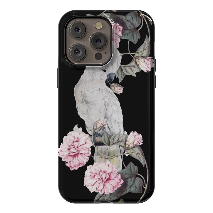 iPhone 14 Pro max StrongFit Nostalgic White Cockatoo With Pink Flowers by  Utart