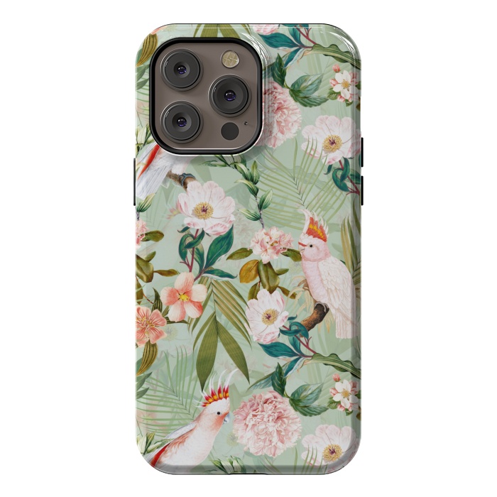 iPhone 14 Pro max StrongFit Vintage Cockatoos Flowers Jungle by  Utart