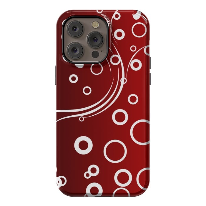 iPhone 14 Pro max StrongFit White Abstracts on Red by Texnotropio