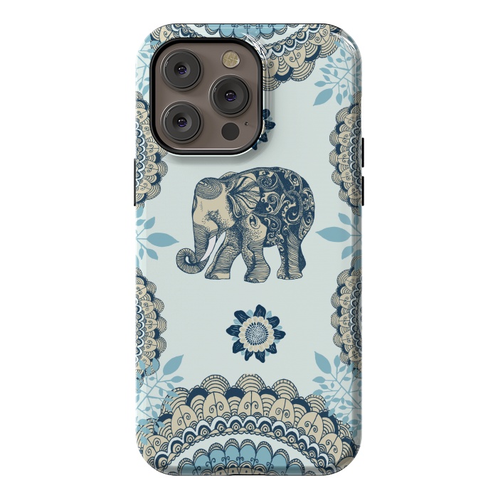 iPhone 14 Pro max StrongFit Elephant Blue by Rose Halsey