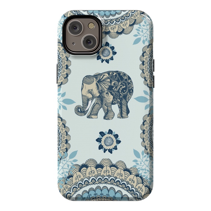 iPhone 14 Plus StrongFit Elephant Blue by Rose Halsey