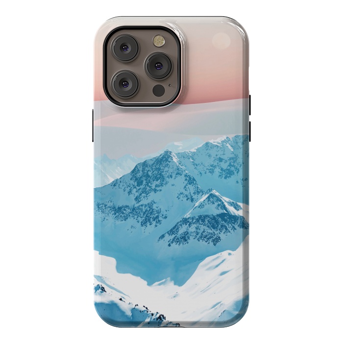 iPhone 14 Pro max StrongFit Snow & Blush Horizon by Uma Prabhakar Gokhale