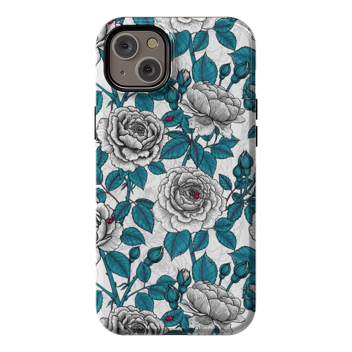 iPhone 14 Plus StrongFit  White roses and ladybugs by Katerina Kirilova