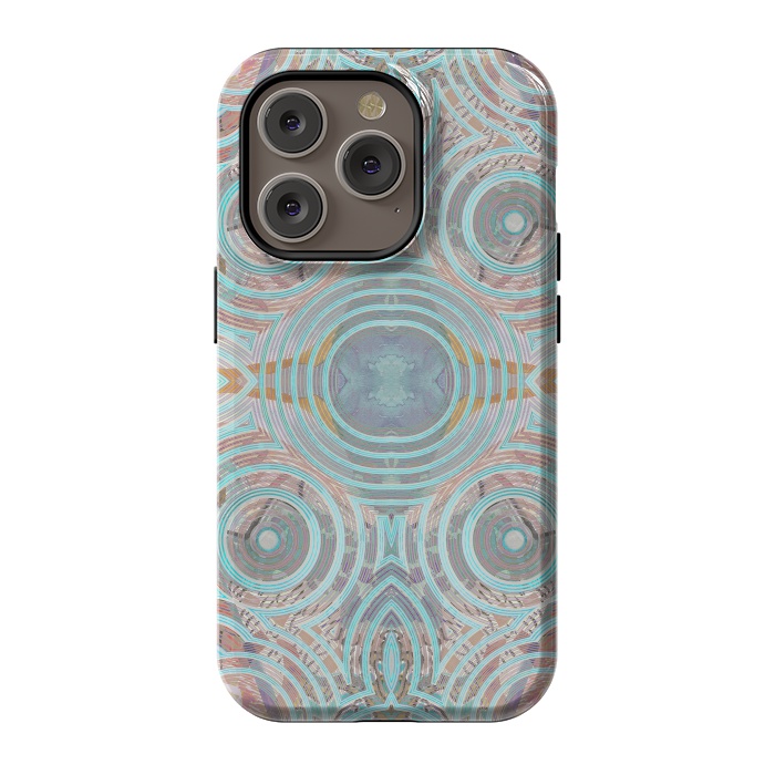 iPhone 14 Pro StrongFit Pastel playful African inspired circle sketch pattern by Oana 