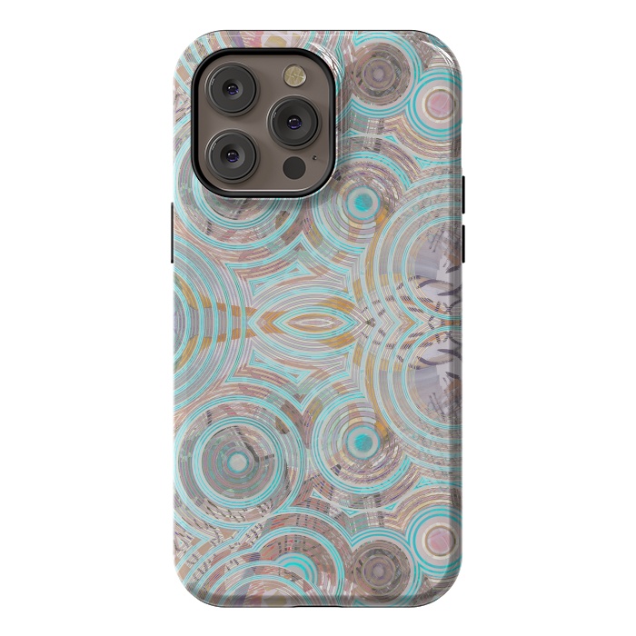 iPhone 14 Pro max StrongFit Pastel playful African inspired circle sketch pattern by Oana 