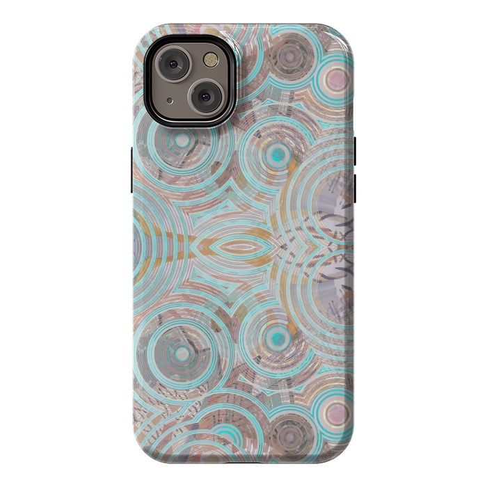 iPhone 14 Plus StrongFit Pastel playful African inspired circle sketch pattern by Oana 